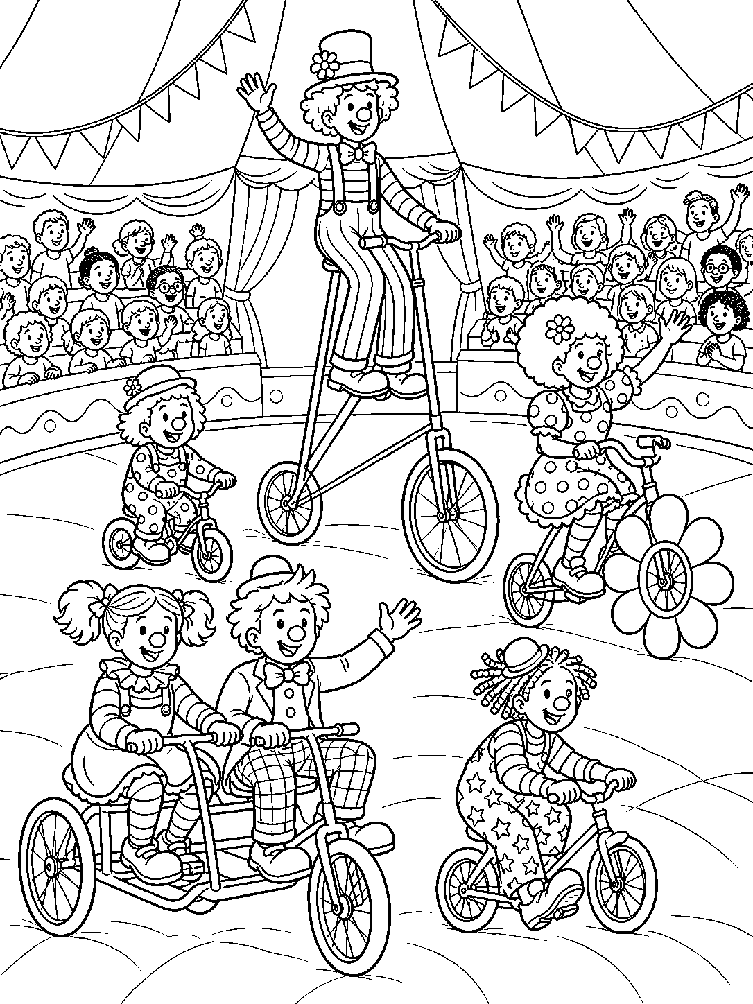 Inhoudsvoorbeeld 2 van Circus vol Wonderen – 5 kleurplaten