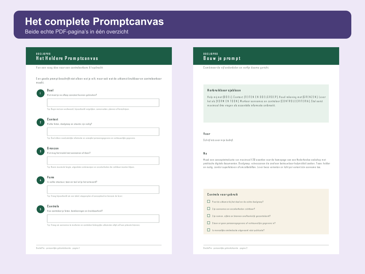 Inhoudsvoorbeeld 3 van Het Heldere Promptcanvas