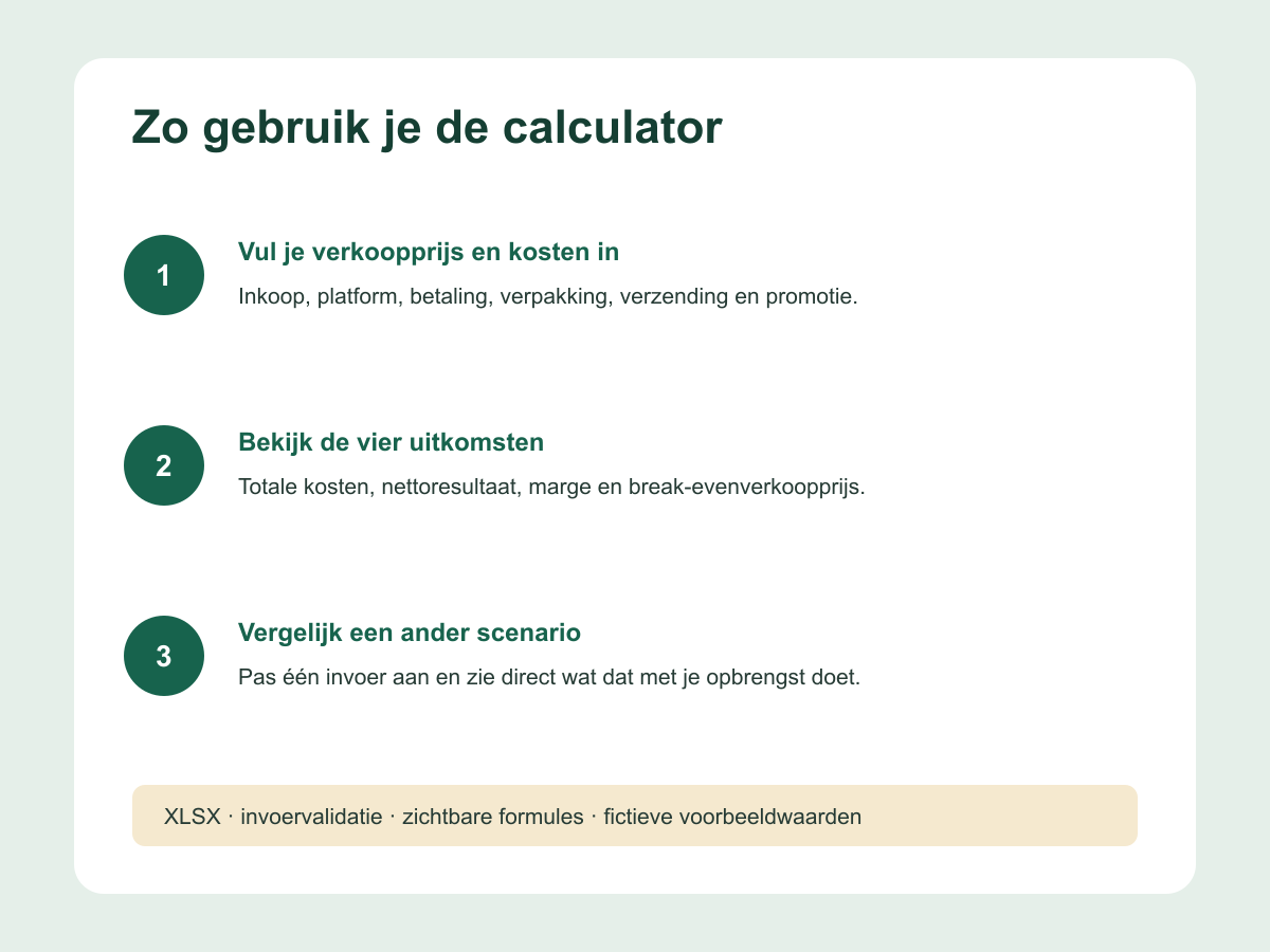 Inhoudsvoorbeeld 3 van Verkoopopbrengst Calculator